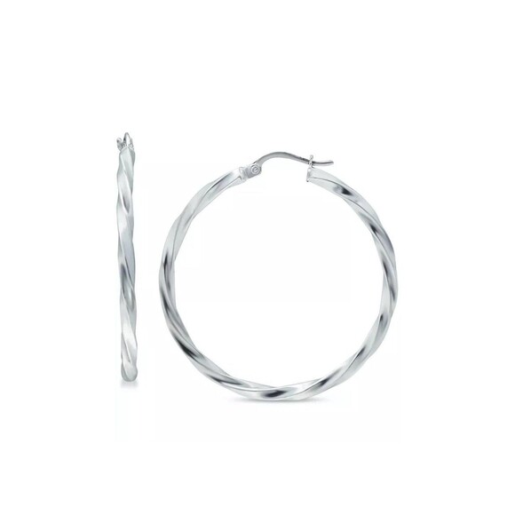 Giani Bernini Twist Hoop Earrings Sterling Silver 35mm NWT - Picture 1 of 5